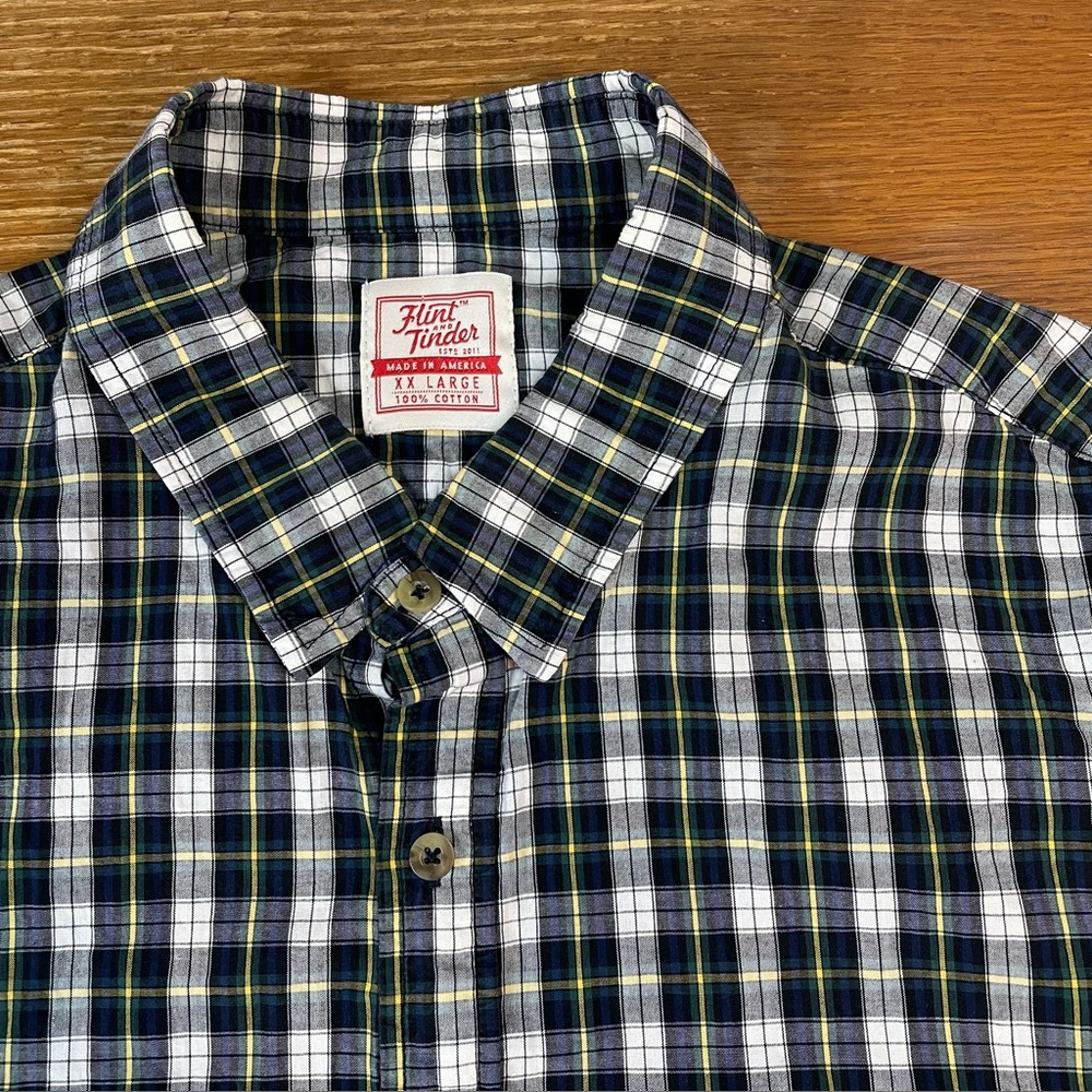 Flint And Tinder Mens Plaid Shirt XXL 2XL Huckberry USA Cotton Rugged Refined